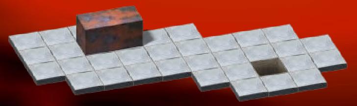 The box lies on two neighbouring cells, horizontally